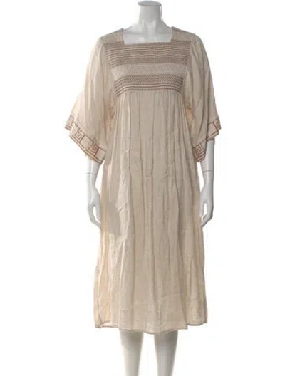 Pre-owned Tory Burch Printed Midi Length Dress In Neutral