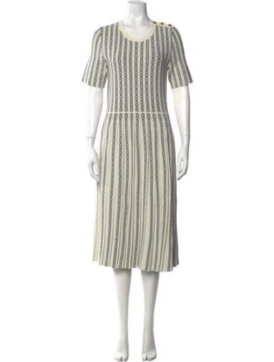 Pre-owned Tory Burch Printed Midi Length Dress In Neutral