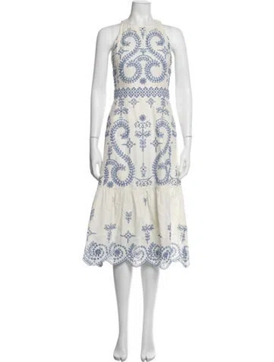 Pre-owned Tory Burch Printed Midi Length Dress In Neutrals