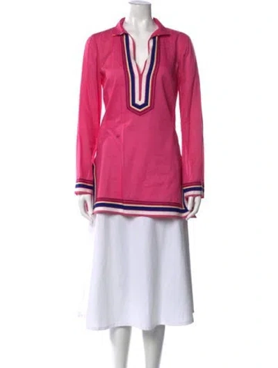 Pre-owned Tory Burch Printed Midi Length Dress In Pink