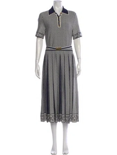 Pre-owned Tory Burch Printed Midi Length Dress W/ Tags In Neutral