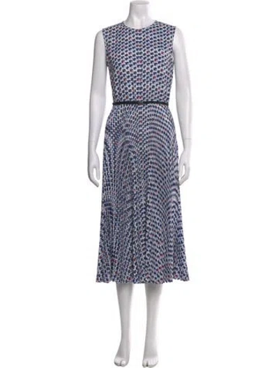 Pre-owned Tory Burch Printed Midi Length Dress In White