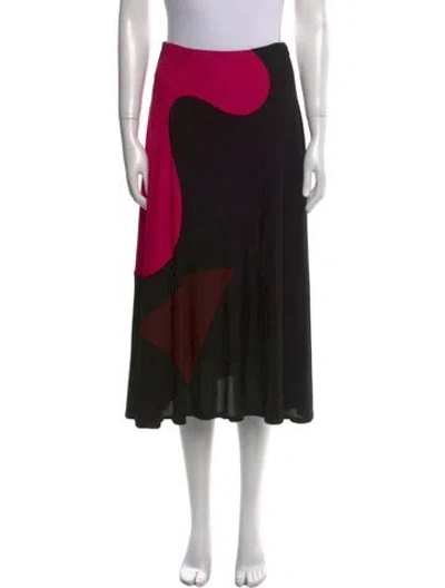 Pre-owned Tory Burch Printed Midi Length Skirt In Black