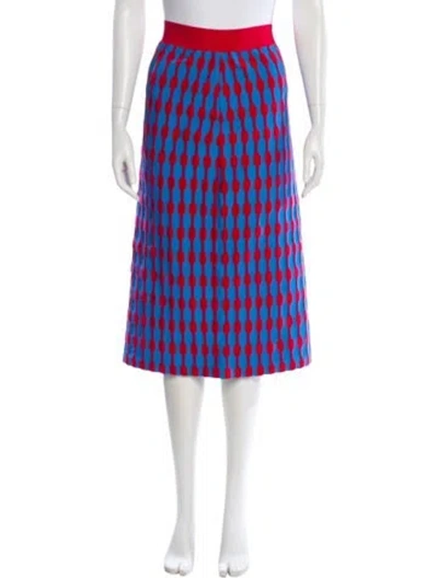 Pre-owned Tory Burch Printed Midi Length Skirt In Blue