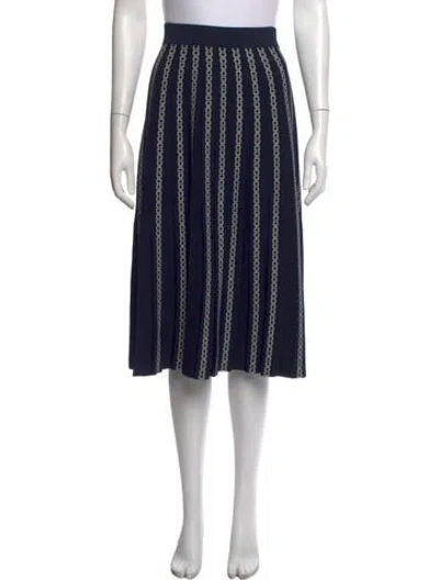 Pre-owned Tory Burch Printed Midi Length Skirt In Blue