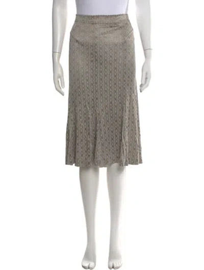 Pre-owned Tory Burch Printed Midi Length Skirt In Gray