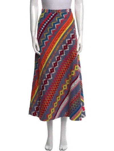 Pre-owned Tory Burch Printed Midi Length Skirt In Multi