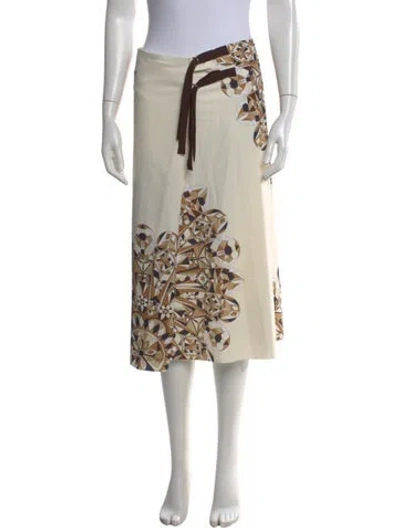 Pre-owned Tory Burch Printed Midi Length Skirt In Neutral