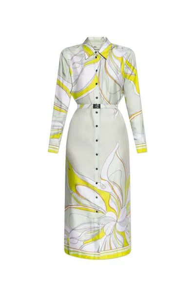 Tory Burch Printed Midi Shirt Dress In Multi