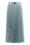 Tory Burch Printed Midi Skirt In Gray