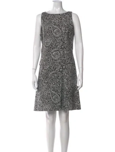 Pre-owned Tory Burch Printed Mini Dress In Black