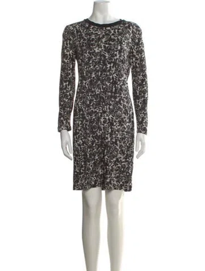 Pre-owned Tory Burch Printed Mini Dress In Black