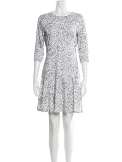 Pre-owned Tory Burch Printed Mini Dress In Black