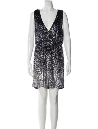 Pre-owned Tory Burch Printed Mini Dress In Blue