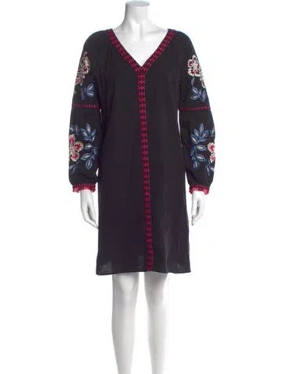 Pre-owned Tory Burch Printed Mini Dress In Blue