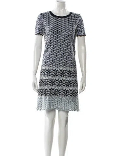 Pre-owned Tory Burch Printed Mini Dress In Blue