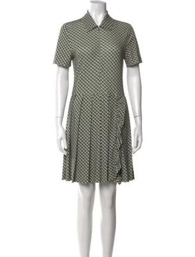 Pre-owned Tory Burch Printed Mini Dress In Blue
