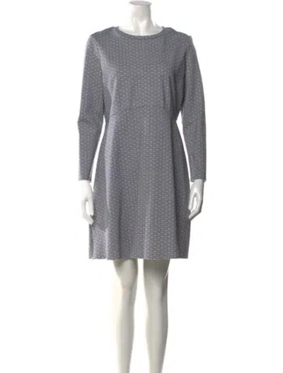 Pre-owned Tory Burch Printed Mini Dress In Blue