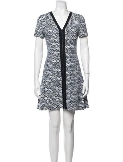 Pre-owned Tory Burch Printed Mini Dress In Blue