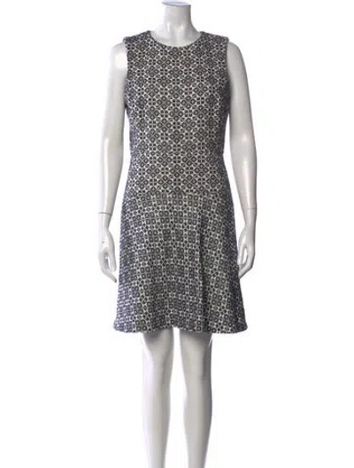 Pre-owned Tory Burch Printed Mini Dress In Blue