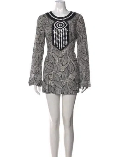 Pre-owned Tory Burch Printed Mini Dress In Brown