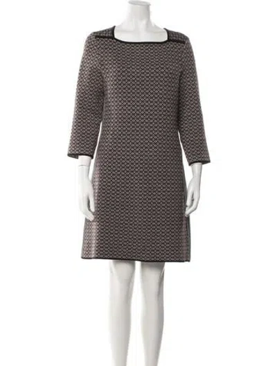 Pre-owned Tory Burch Printed Mini Dress In Brown