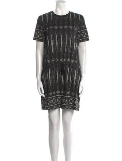Pre-owned Tory Burch Printed Mini Dress In Gray