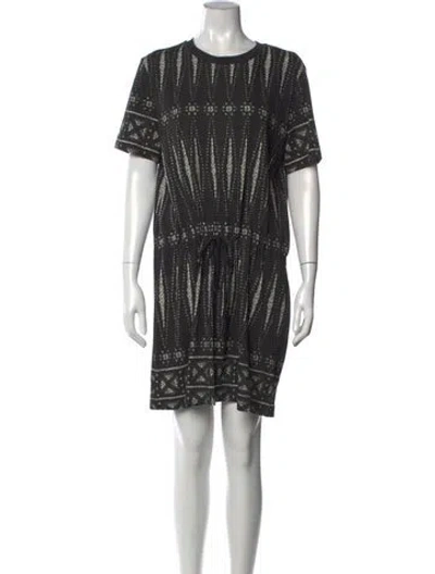 Pre-owned Tory Burch Printed Mini Dress In Gray