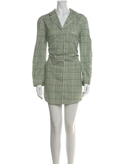 Pre-owned Tory Burch Printed Mini Dress In Green