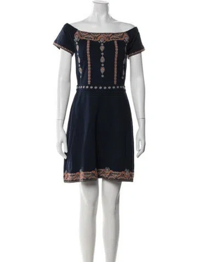 Pre-owned Tory Burch Printed Mini Dress In Multi