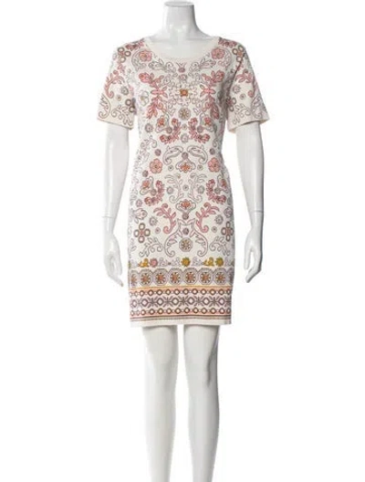 Pre-owned Tory Burch Printed Mini Dress In Neutral