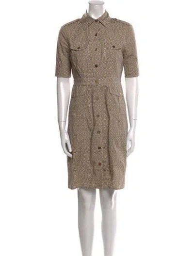 Pre-owned Tory Burch Printed Mini Dress In Neutral