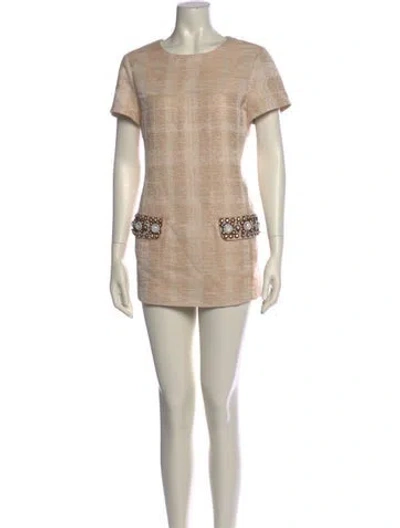 Pre-owned Tory Burch Printed Mini Dress In Neutral