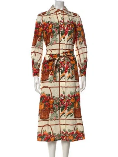 Pre-owned Tory Burch Printed Mini Dress In Neutral