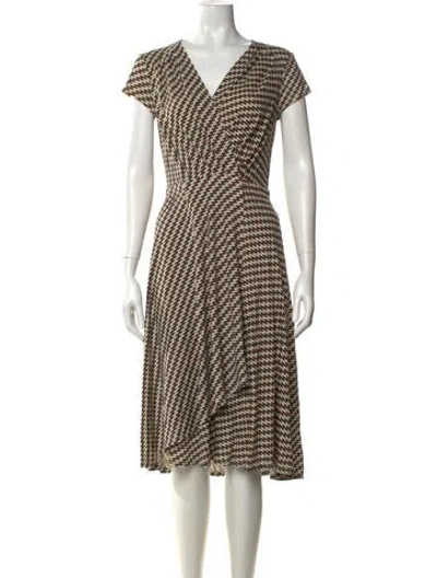 Pre-owned Tory Burch Printed Mini Dress In Neutral