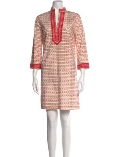Pre-owned Tory Burch Printed Mini Dress In Neutral