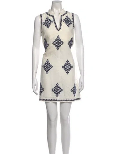 Pre-owned Tory Burch Printed Mini Dress In Neutral