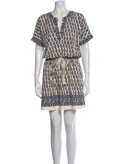 Pre-owned Tory Burch Printed Mini Dress In Neutral