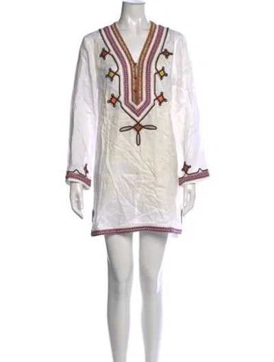 Pre-owned Tory Burch Printed Mini Dress In Neutrals