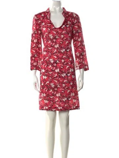 Pre-owned Tory Burch Printed Mini Dress In Pink