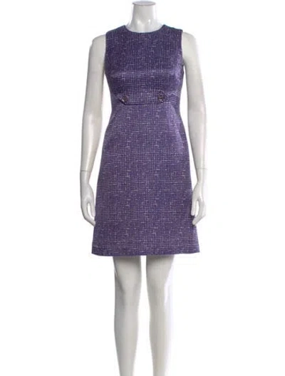 Pre-owned Tory Burch Printed Mini Dress In Purple