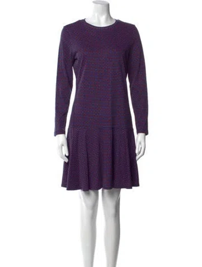 Pre-owned Tory Burch Printed Mini Dress In Purple
