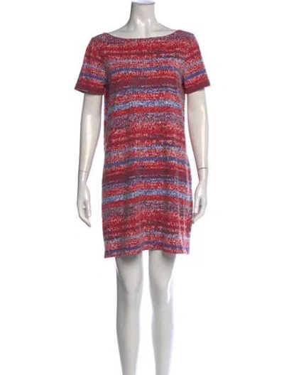 Pre-owned Tory Burch Printed Mini Dress In Red