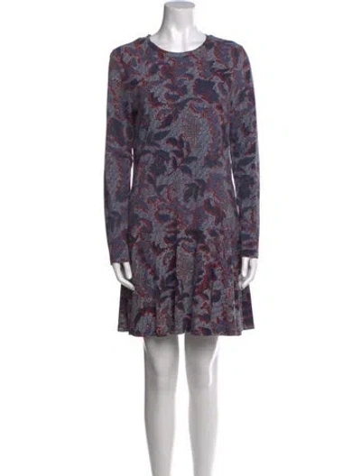 Pre-owned Tory Burch Printed Mini Dress W/ Tags In Blue