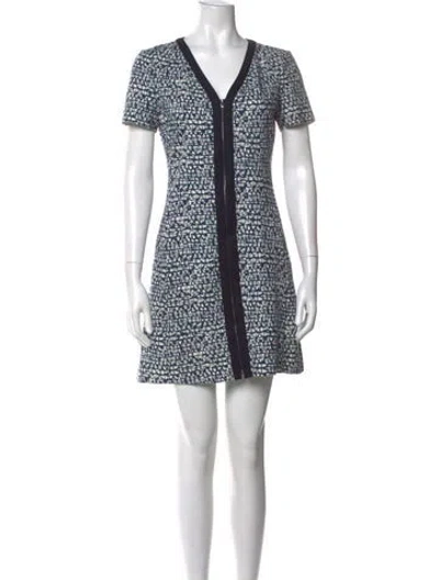 Pre-owned Tory Burch Printed Mini Dress W/ Tags In Blue