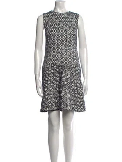 Pre-owned Tory Burch Printed Mini Dress In White