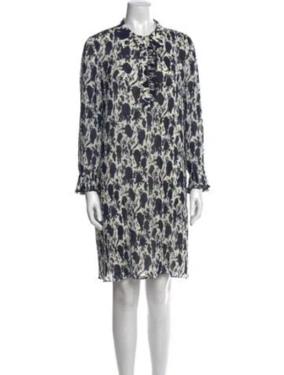 Pre-owned Tory Burch Printed Mini Dress In White