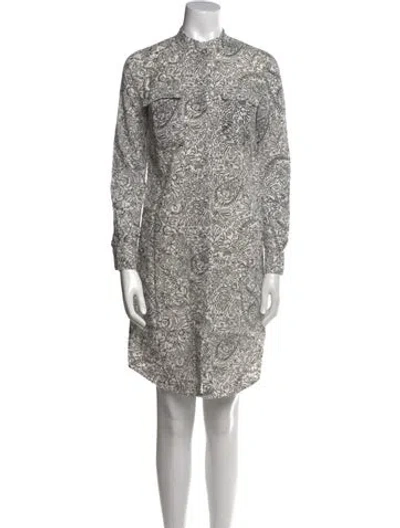 Pre-owned Tory Burch Printed Mini Dress In White
