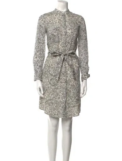 Pre-owned Tory Burch Printed Mini Dress In White