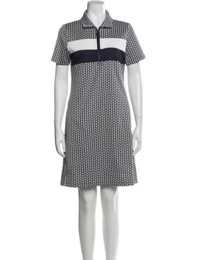 Pre-owned Tory Burch Printed Mini Dress In White